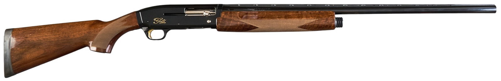 FN Browning Gold Hunter 20 Gauge Semi Auto Shotgun: Serial: 114MM04305 Manufacturer: FN-Belgium / Browning (Assembled in Portugal) Model: Gold Hunter Caliber: 20 Gauge (3 in. chamber) Barrel Length: 28 in. OAL: 48.75 in. Condition: Very Good; some