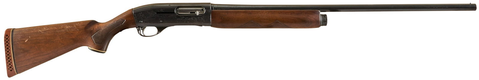 Remington Sportsman 58 16 GA Semi Auto Shotgun: Serial: 94680W Manufacturer: Remington Model: Sportsman 58 Caliber: 16GA (2.75 in.) Barrel length: 28 in. (MOD) OAL: 48.375 Condition: Good; wear & handling marks throughout with some sporad