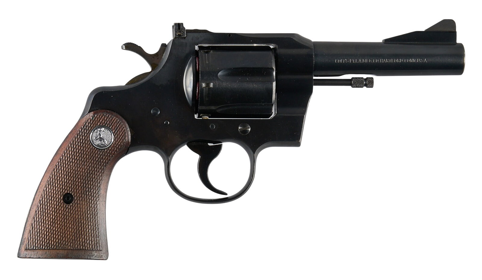 Nice 1962 Colt Trooper 357 Magnum DA Revolver: Serial: 33393 Manufacturer: Colt's PT. F.A. Mfg. Co. (c. 1962) Model: Trooper Caliber: 357 Magnum Barrel length: 4 in. OAL: 9.5 in. Condition: Very good; very light wear/handling marks; grip
