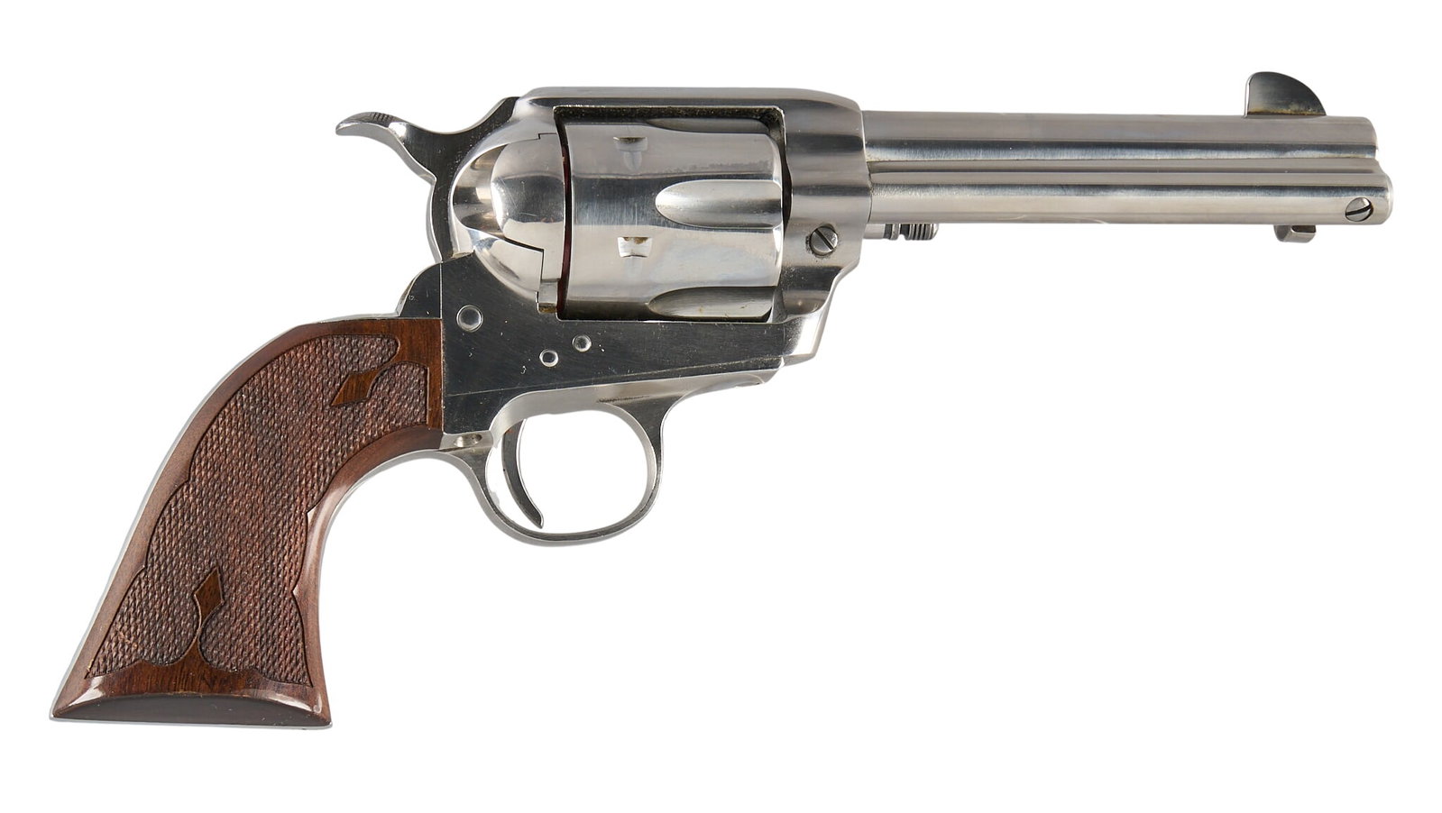 Cimarron Thunderstorm 45 LC Revolver W/ Holster: Serial: KL00535 Manufacturer: Pietta-Italy / Cimarron-Fred., TX Model: Thunderstorm Caliber: 45 LC Barrel length: 4.75 in. OAL: 10 in. Condition: Good; light-moderately used condition; good bore Inclu
