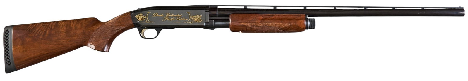 Ducks Unlimited Pacific Edition Browning BPS Gifted to Roy Rogers: Serial: 84DU2553 Manufacturer: Miroku-Japan / Browning Model: BPS Ducks Unlimited Pacific Edition "The Coastal" Caliber: 12 Gauge (3 in. chamber) Barrel length: 28 in. OAL: 49 in