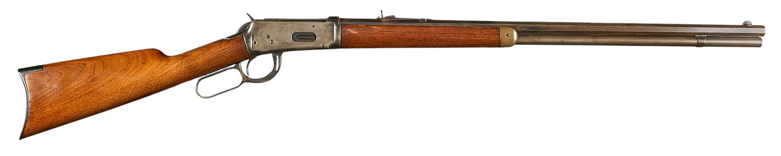 Winchester Model 1894 32-40 Lever Action Rifle: Serial: 177023 Manufacturer: Winchester (c. 1899) Model: 1894 Caliber: 32-40 Win Barrel length: 26 in. OAL: 44.5 in. Condition: Fair-good; wood stock & forend have light wear with revarnish; barre