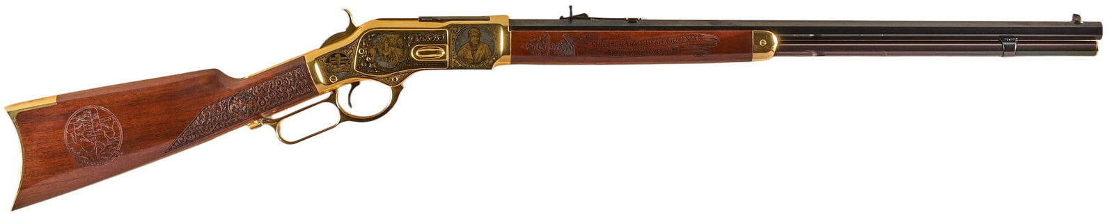 Uberti Engraved Chisolm Trail Tribute 1873 Lever Action Sporting Rifle (1 of 16)
