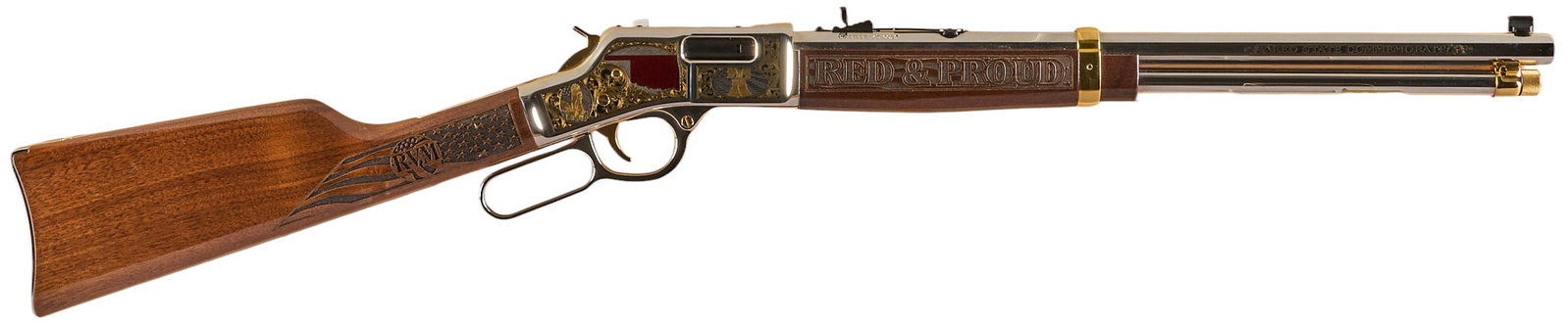 Red State Commemorative Henry Big Boy 45 LC Lever Action Rifle: Serial: BB0079380C Manufacturer: Henry Repeating Arms (A&A Engraving Co.) Model: H006C Red State OK (#PROOF of 25) Caliber: 45 Colt Barrel length: 19.5 in. OAL: 38.25 in. Condition: Exce