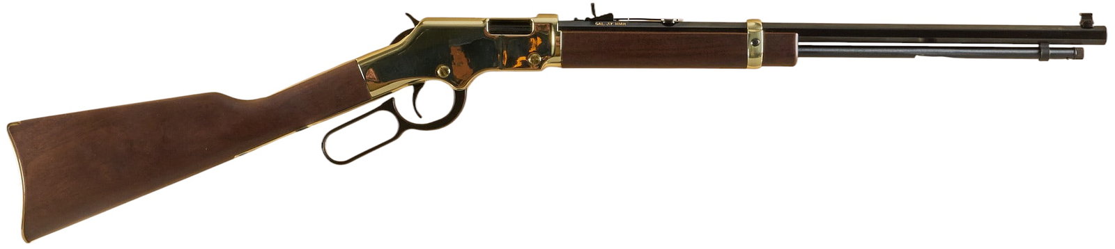 Henry Golden Boy 17 HMR Lever Action Rifle: Serial: GB108613V Manufacturer: Henry Repeating Arms Co. Model: Golden Boy Caliber: 17 HMR Barrel Length: 20 in. OAL: 38.5 in. Condition: Very Good-LNIB; mostly free of any notable marks; some isolate