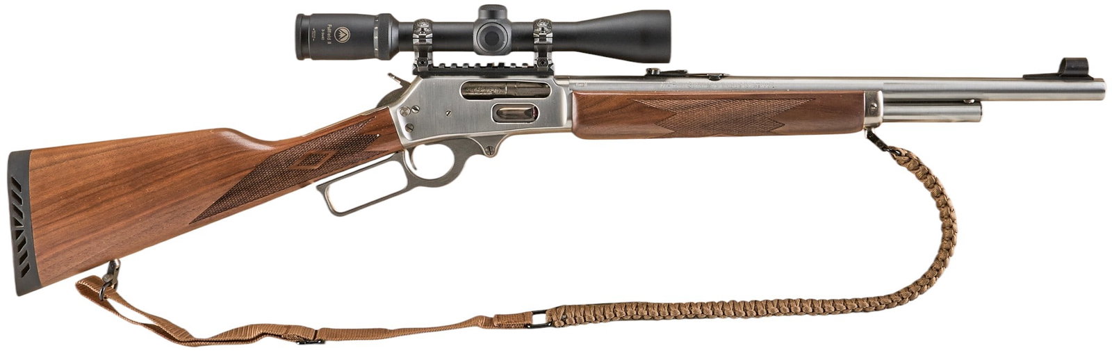 Ilion Made Marlin 1895GS 45-70 Lever Action Guide Gun Rifle W/ Burris Scope: Serial: MR56754F Manufacturer: Marlon-Ilion, NY (c. 2016) Model: 1895GS Guide Gun Caliber: 45-70 Govt. Barrel length: 18 in. OAL: 37 in. Condition: Very good; lightly used condition; good bore Include