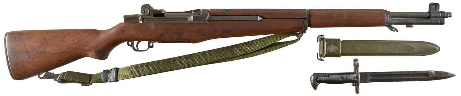WWII US Winchester M1 Garand Rifle W/ Bayonet: True and Correct (1 of 9)