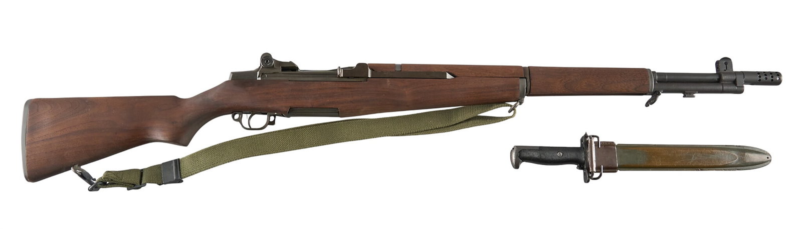 WWII US CMP Special Rack Grade Winchester M1 Garand Rifle W/ Bayonet: Serial: 1250251 (receiver: Sept. 1942) Manufacturer: Winchester Repeating Arms Model: M1 Garand (RMI-Special Rack Grade) Caliber: 30-06 SPRG Barrel length: 24 in. OAL: 44 in. Condition: Very Goo