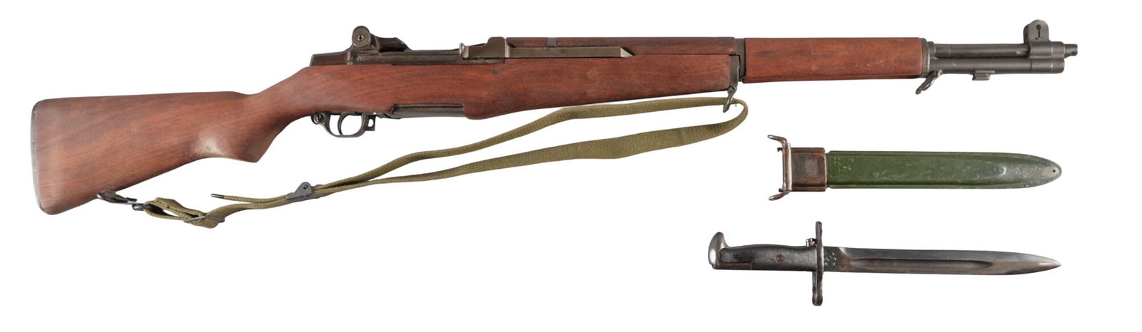 WWII US Springfield Armory M1 Garand Rifle W/ Bayonet (1 of 6)