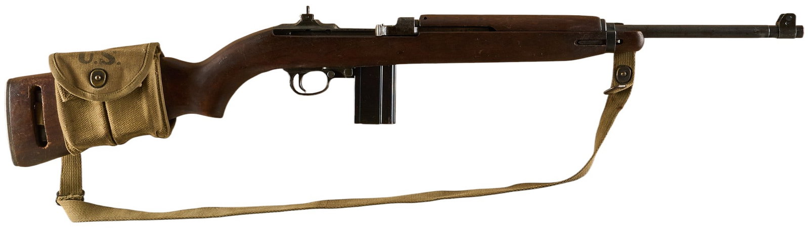 WWII US 1943 Inland M1 30 Cal. Semi Auto Carbine: Serial: 559606 Manufacturer: Inland Division (c. 1943) Model: M1 Carbine Caliber: 30 Carbine Barrel Length: 18 in. OAL: 36 in. Condition: Good; wood stock & handguard have mostly light-moderate we