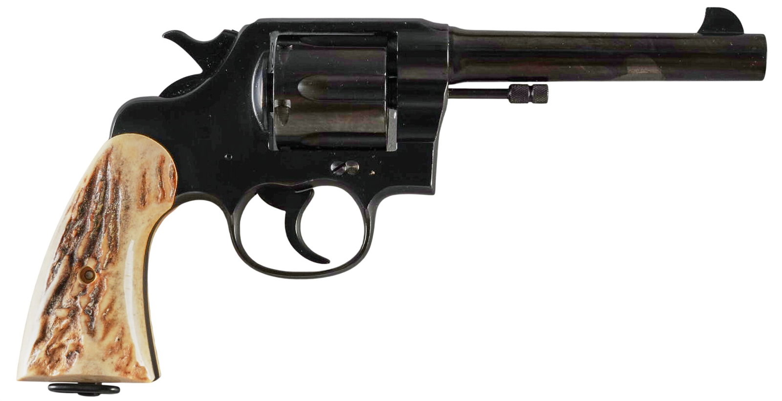 Colt US Army Model 1917 45 ACP Revolver: Serial: 110507 Manufacturer: Colt Model: US Army 1917 Caliber: 45 ACP Barrel length: 5.5 in. OAL: 10.25 in. Condition: Good-Refinished; some light wear & handling marks; isolated light pitti