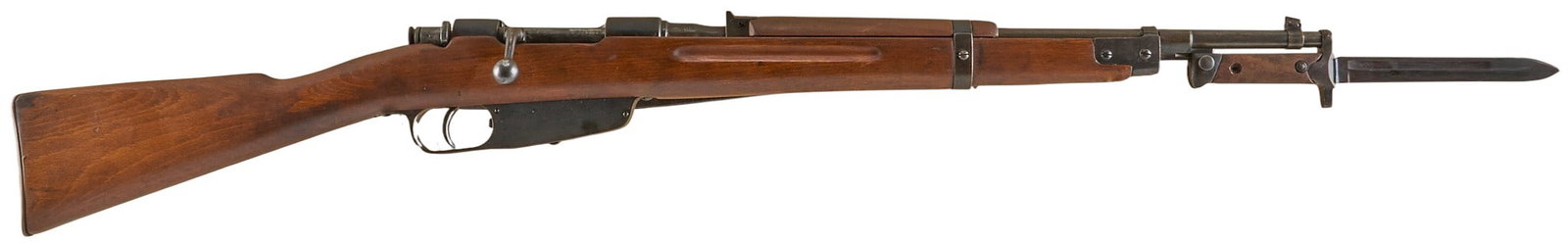 WWII Italian Terni M38 Fucile Carto 7.35x51 Carcano Carbine W/ Bayonet: Serial: U9043 Manufacturer: Terni-Italy (c. 1939) Model: M38 Fucile Corto Caliber: 7.35x51 Barrel length: 21 in. OAL: 40 in. Condition: Good; wood stock has moderate wear on refinish; barrel &am