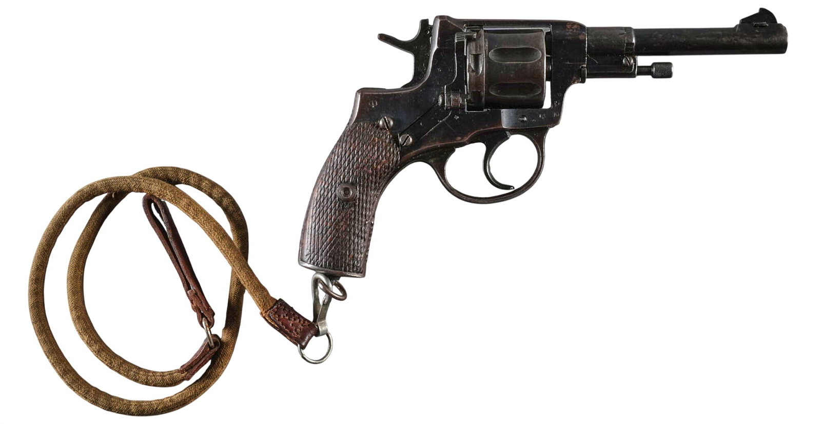 WWII Tula Non-Import M1895 Nagant 7.62x38R Revolver: Serial: ??374 (KP374) Manufacturer: Tula Arsenal (c. 1944) Model: 1895 Nagant Caliber: 7.62x38R Barrel Length: 4.5 in. OAL: 9 in. Condition: Fair/Good; wear & handling marks throughout; press