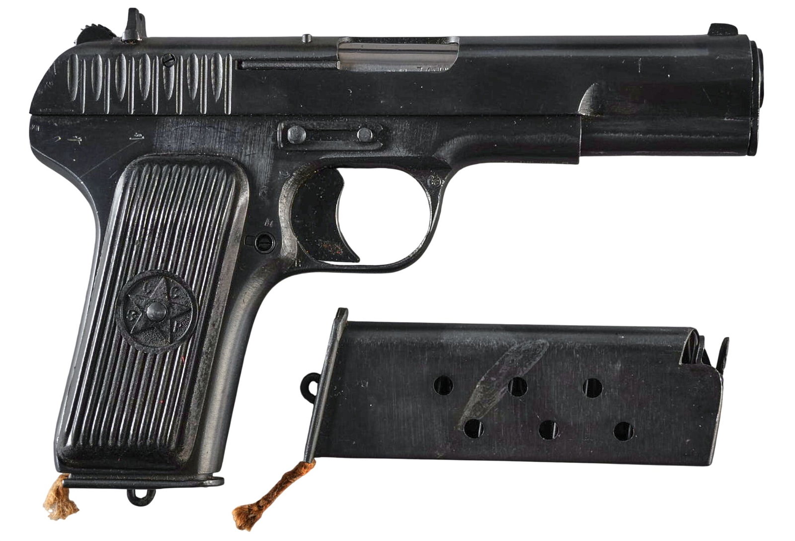 1st GRAU Izhevsk TT33 7.62 Tokarev Semi Auto Pistol: Serial: ??3086 (NI3086) Manufacturer: Izhevsk Arsenal-Russia / TGI-FL (c. 1943) 1st GRAU Balakleya Rearsenal Model: TT33 Caliber: 7.62 Tokarev Barrel Length: 4.5 in. OAL: 9 in. Condition: Good/Re