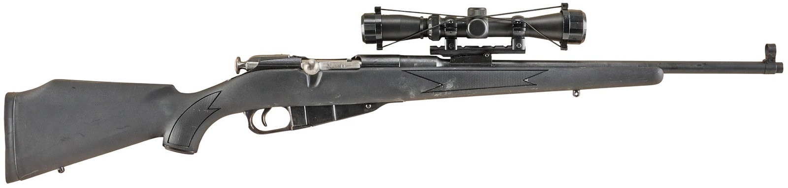 Sporterized WWII Soviet M38 7.62x54r Carbine W/ Scope and Military Stock: Serial: 38-4984 Manufacturer: Izhevsk-Russia (c. 1943) Model: M38 Caliber: 7.62x54r Barrel length: 20 in. OAL: 40.5 in. Condition: Good-refinished; moderate wear w/ some light pitting; bore is fo