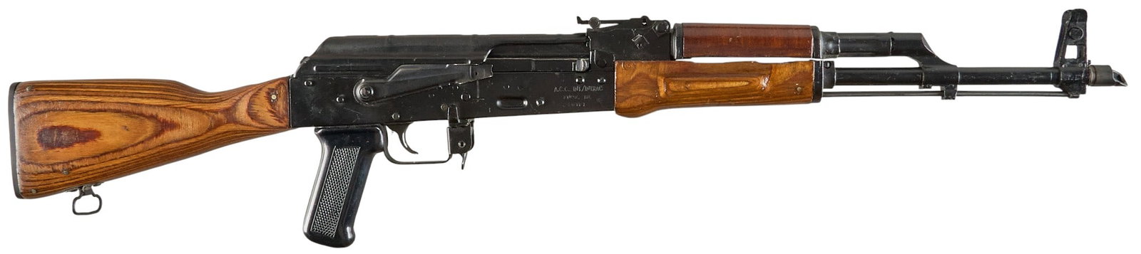 MAADI ARM 7.62x39 Semi Auto Rifle: Serial: AC0055723 Manufacturer: MAADI-Egypt / A.C.C Int / INTRAC Model: ARM Caliber: 7.62x36 Barrel Length: 16.25 in. OAL: 35.25 in.. Condition: Good; some wear & handling marks throughout; light 