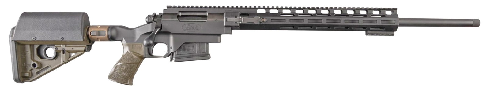 Texas LaRue Tactical Enhanced Siete Precision Bolt Action Rifle W/ 3 Barrels: Serial: S00306 Manufacturer: LaRue Tactical-Leander, Texas Model: Enhanced Siete Caliber: 6.5 CM / 260 Rem / 308 Win Barrel Length: 23 in. (installed 6.5 CM barrel) OAL: 42 in. Condition: Ve