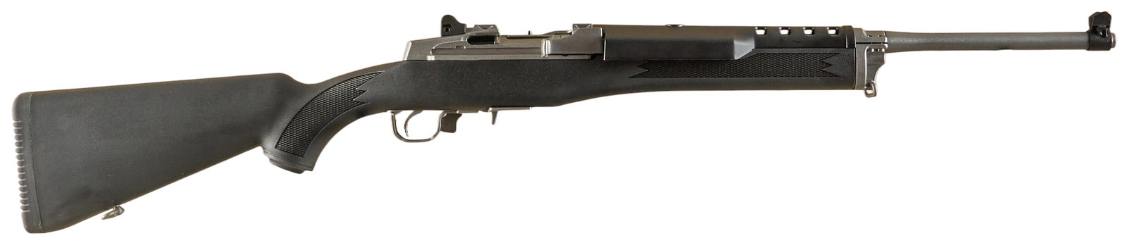 Ruger Mini-14 5.56 NATO Semi Auto Rilfe: Serial: 584-70934 Manufacturer: Ruger Model: Mini-14 Caliber: 5.56 NATO Barrel Length: 18.5 in. OAL: 37.5 in. Condition: Good; light wear & handling marks; bore is good & bright with strong rifling In