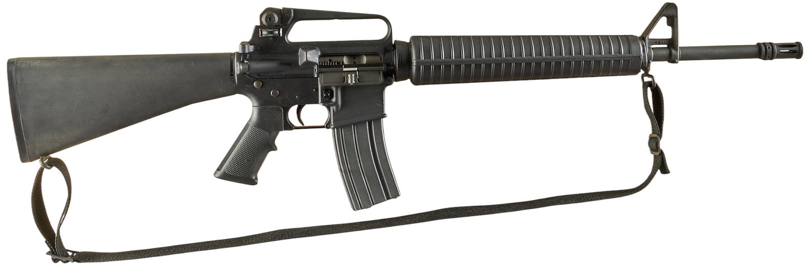 Post-Ban Colt HBAR 5.56 NATO Match Target Rifle: Serial: CMH029258 Manufacturer: Colt's Mfg. Co. Inc. Model: HBAR Match Target Caliber: 5.56 NATO (1/7 twist) Barrel length: 20.5 in. w/ flash hider OAL: 39.5 in. Condition: Good-used condition; li