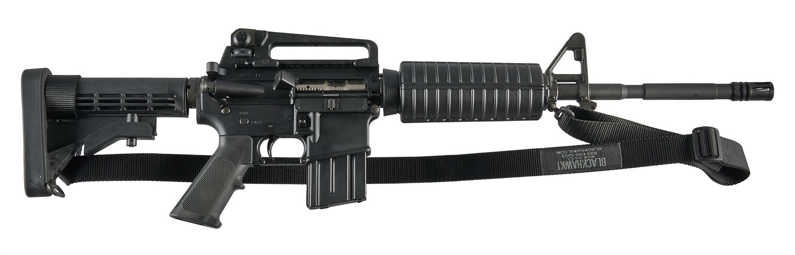 Clean Colt Defense M4 5.56 NATO Semi Auto Carbine: Serial: CR202951 (upper SN: 13629) Manufacturer: Colt Defense Model: M4 Carbine Caliber: 5.56 NATO (1/7 twist) Barrel length: 17.5 in. w/ flash hider OAL: 32.75-36 in. Condition: Very good; very light