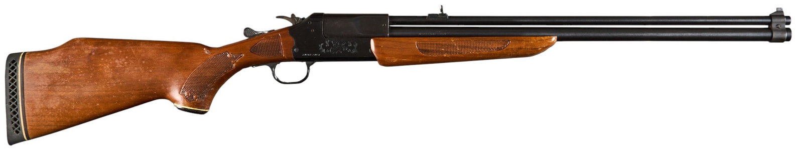 Savage Model 24V-A 222 Rem / 20 Gauge O/U Combination Gun: Serial: B332429 Manufacturer: Savage Arms Co. (c. 1970s) Model: 24V-A Caliber: 222 Rem / 20 Gauge (3 in. chamber) Barrel Length: 24 in. OAL: 41 in. Condition: Good; light used condition; light rust sp