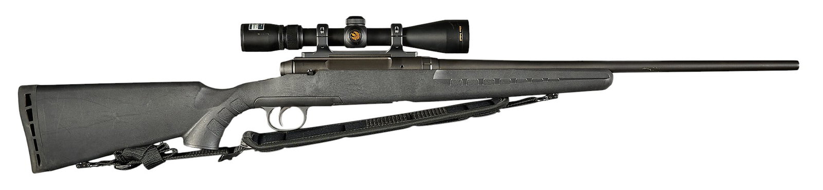 Savage Axis LH 243 Win Bolt Action Rifle W/ Nikon Scope: Serial: N089076 Manufacturer: Savage Arms, Inc. Model: Axis LH Caliber: 243 Win Barrel length: 22 in. OAL: 42.75 in. Condition: Good-used; light handling marks & wear throughout; bore is goo