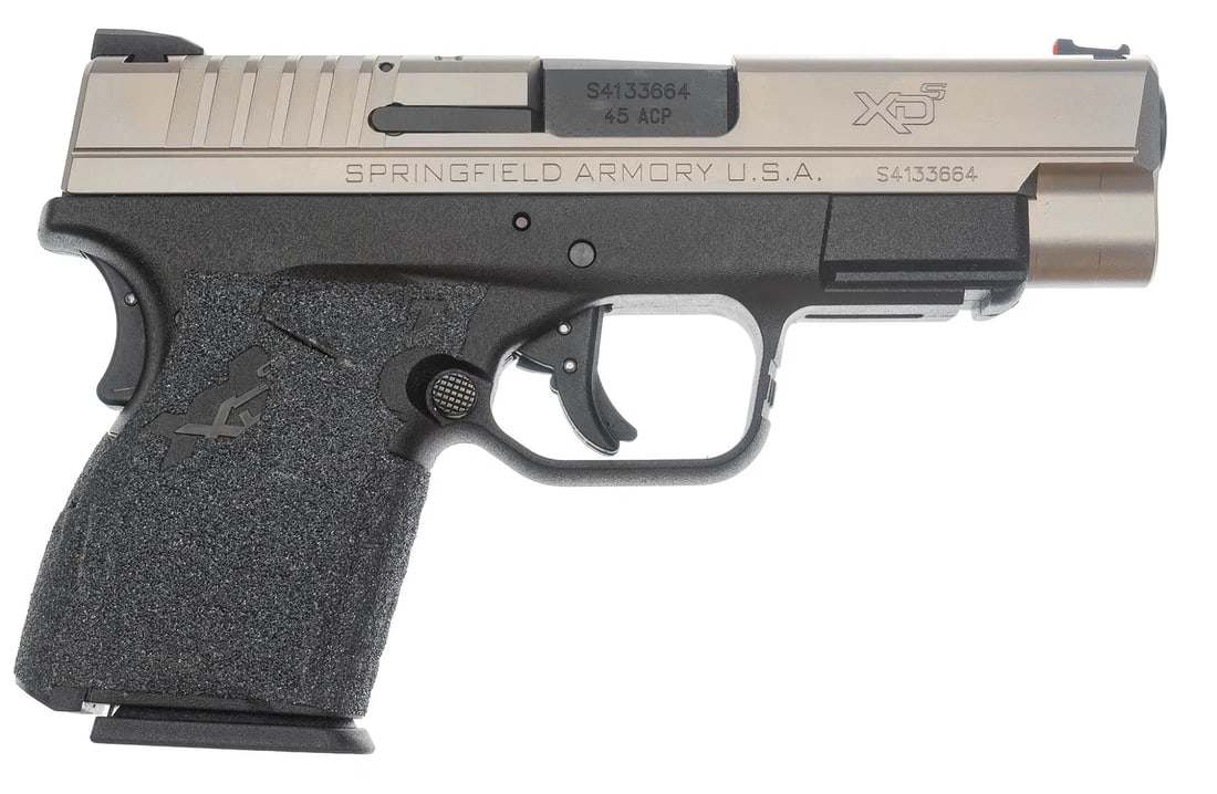 Springfield XDS 4.0 45 ACP Semi Auto Pistol: Serial: S4133664 Manufacturer: Springfield Armory Model: XDS-45 4.0 Caliber: 45 ACP Barrel length: 4 in. OAL: 7.25 in. Condition: Excellent-like new condition Includes: Factory hard case w/ manual; 5-