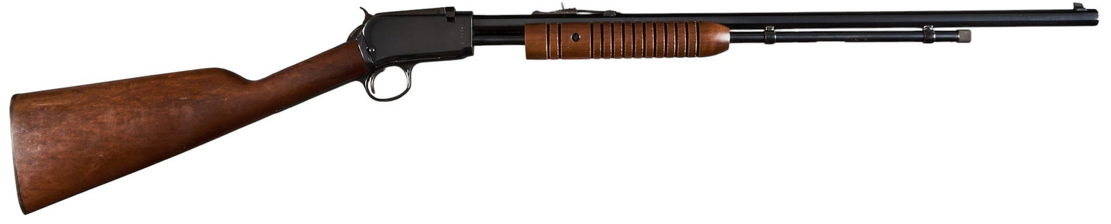Rossi Model 62 SA 22 LR Slide Action Rifle: Serial: G498416 Manufacturer: Amadeo Rossi-Brazil / Interarms Model: 62 SAC Caliber: 22 LR Barrel length: 23 in. OAL: 39.25 in. Condition: Good; lightly used; good bore Includes: octagon barrel P