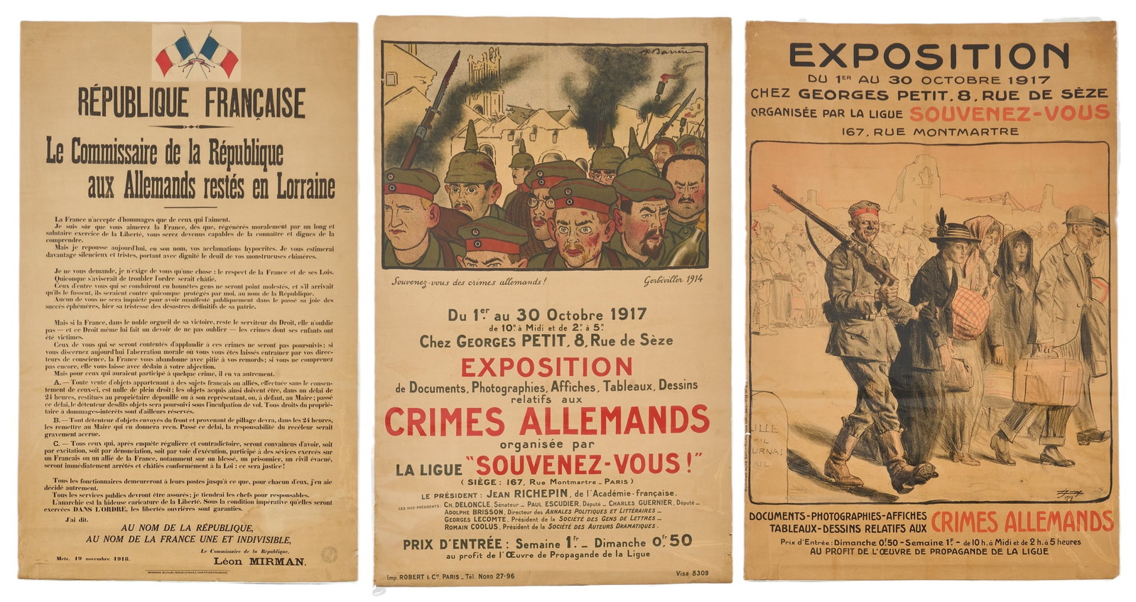 Collection of 3 French WWI Propaganda Posters (1 of 4)
