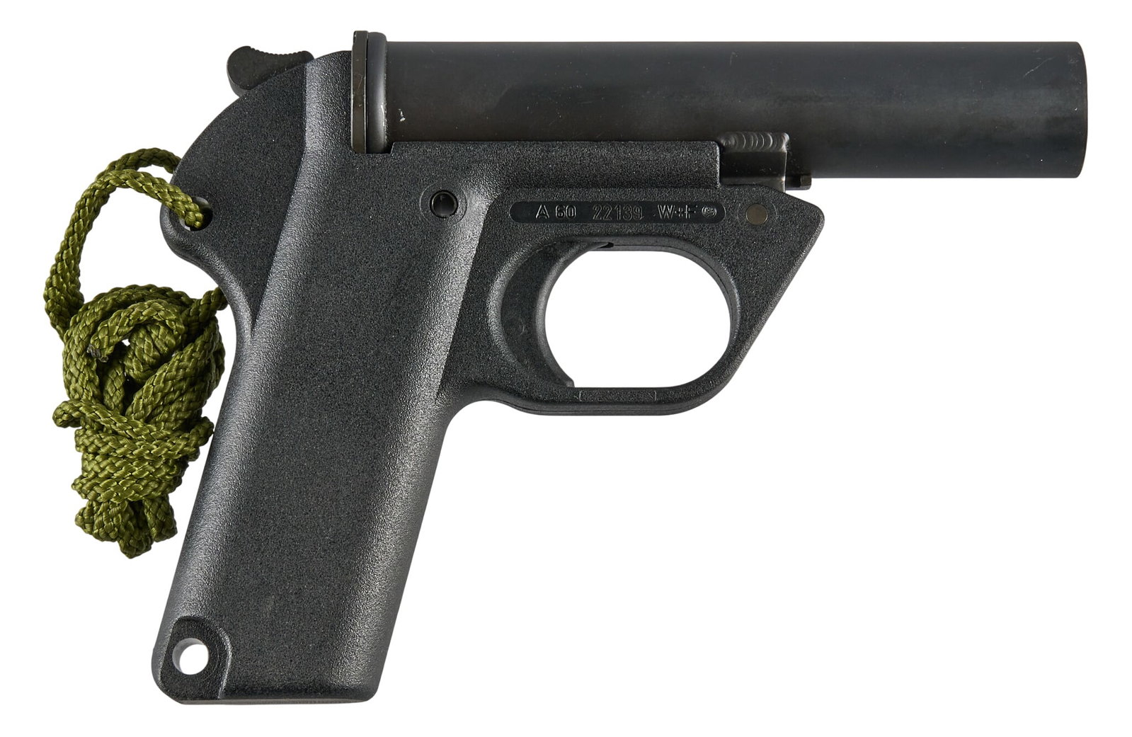 Heckler & Koch Rak Pist 78 A-60 26.5mm Flare Pistol W/ Case: Heckler & Koch Rak Pist 78 Model P2A1 flare pistol Includes: -SN: A6022139 -green cord -green Wechner AG Arth 1980 vinyl carring case Provenance: An incredible lifelong collection from 