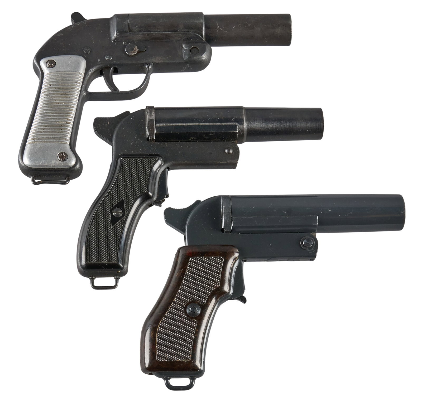 Collection of 3 Eastern European 26.5mm Flare Pistols W/ Holsters (1 of 6)