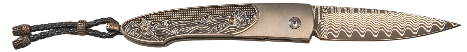 William Henry B30 Gentac Saturn David Yurman Knife: Manufacturer: William Henry Fine Knives Model: B30 Gentac Saturn Blade Length: 2.625 in. OAL: 6.25 in. Condition: Excellent-like NIB Includes: William Henry case w/ matching COA; leather sheath w