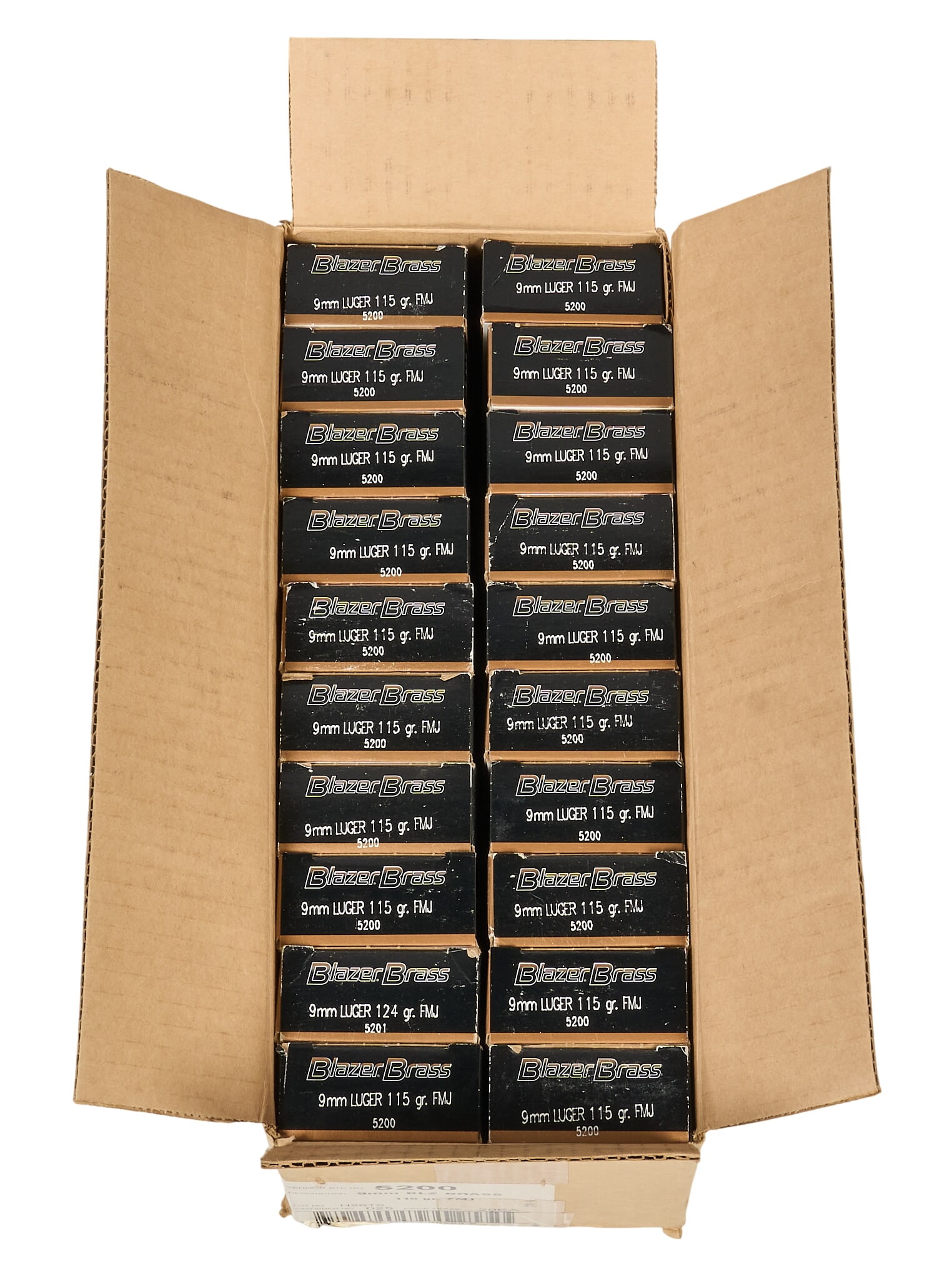 1000 Rounds of Blazer 9mm Ammunition: Includes: -1000 Rounds of Blazer 9mm 115gr FMJ Provenance: A San Antonio, Texas estate