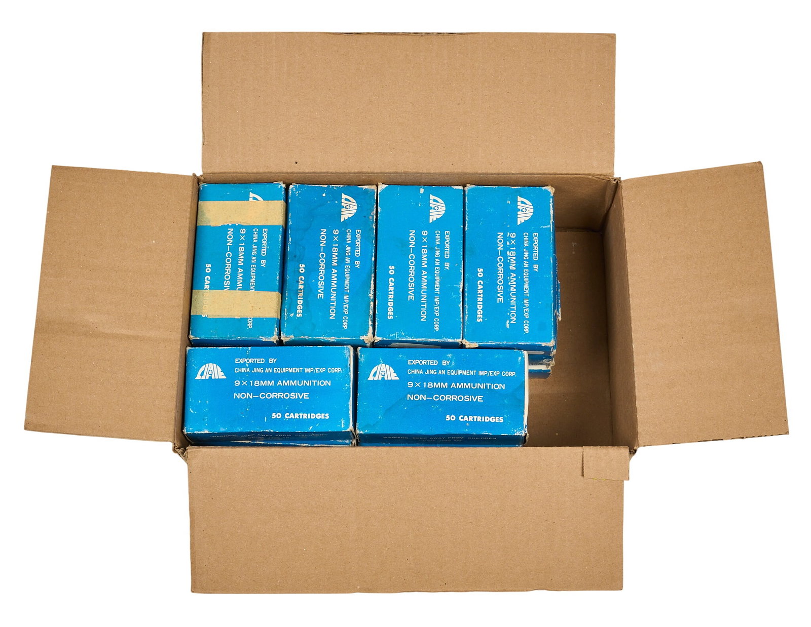 Approx. 880 Rounds of Chinese 9x18 Makarov Ammunition: Includes: -approx. 880 rds of Chinese Jing An 9x18 Makarov non-corrosive Provenance: A Wimberley, Texas estate