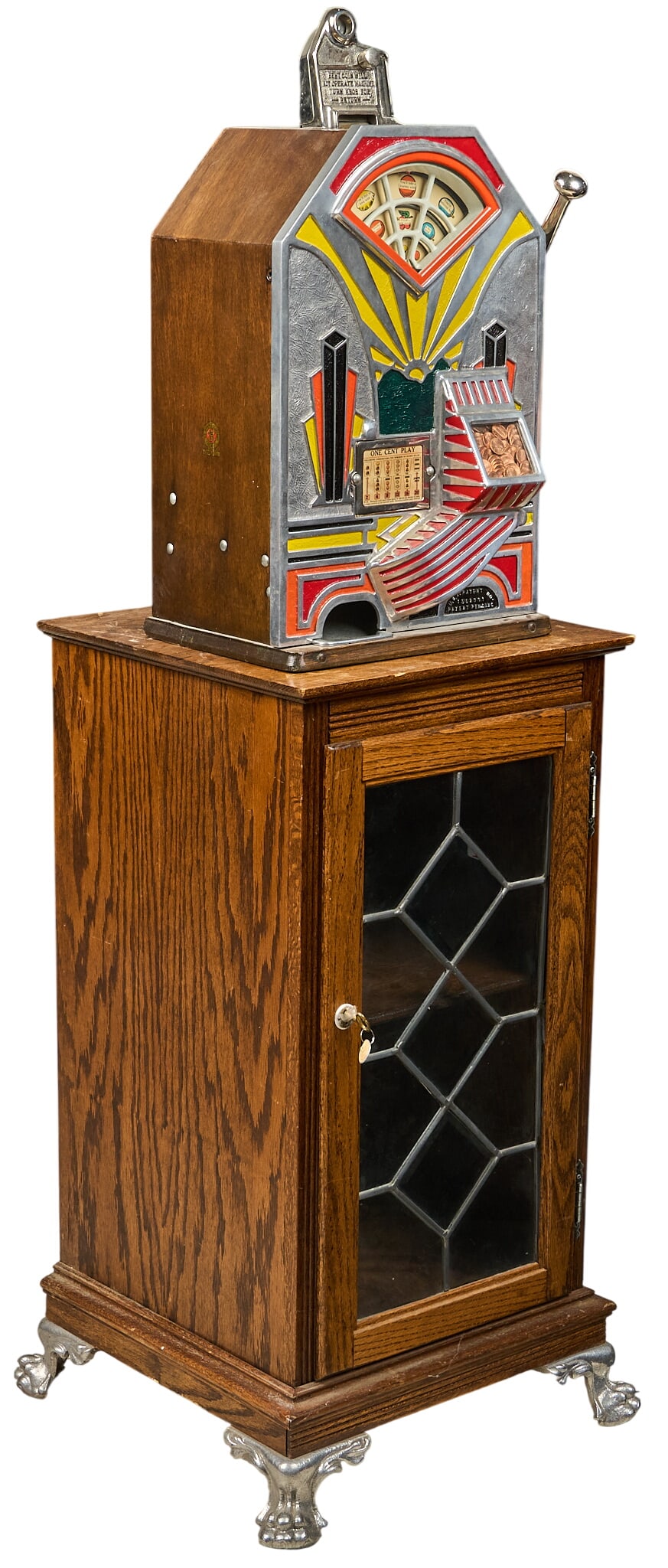 Vintage Fortune-Telling Little Duke Slot Machine and Stand (1 of 6)