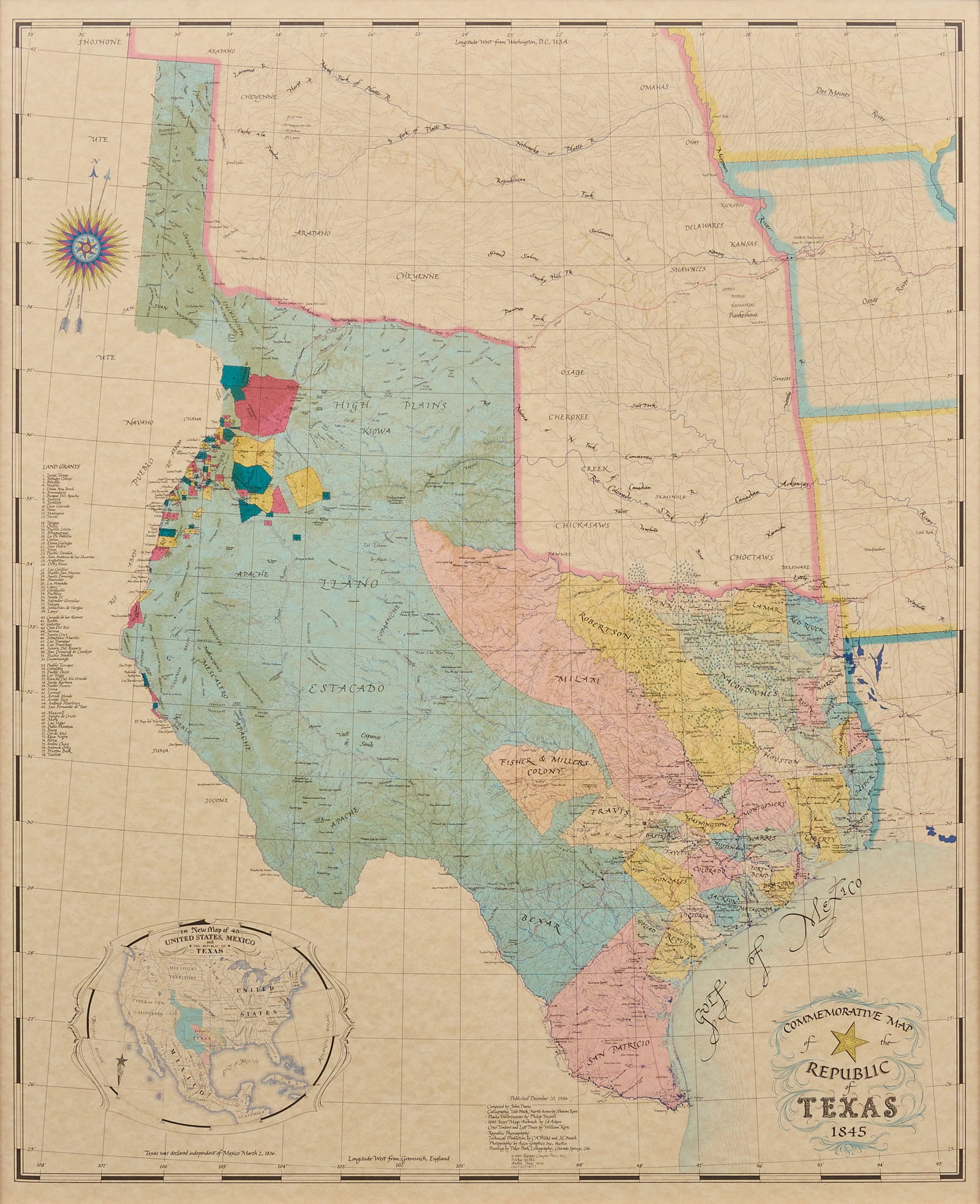 Commemorative Map of Republic of Texas (1 of 4)