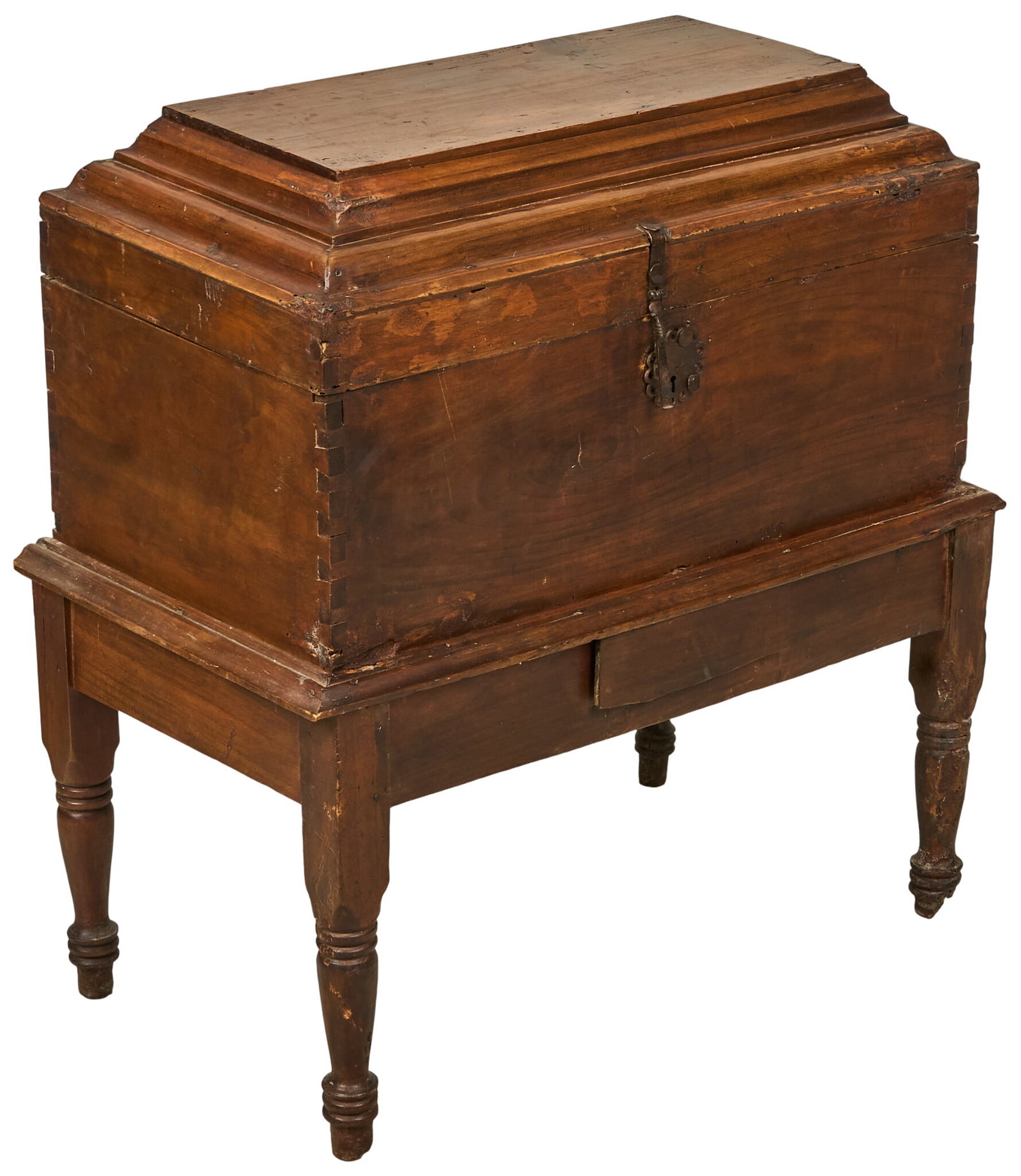 18th C. Rustic Trunk on Stand (1 of 4)