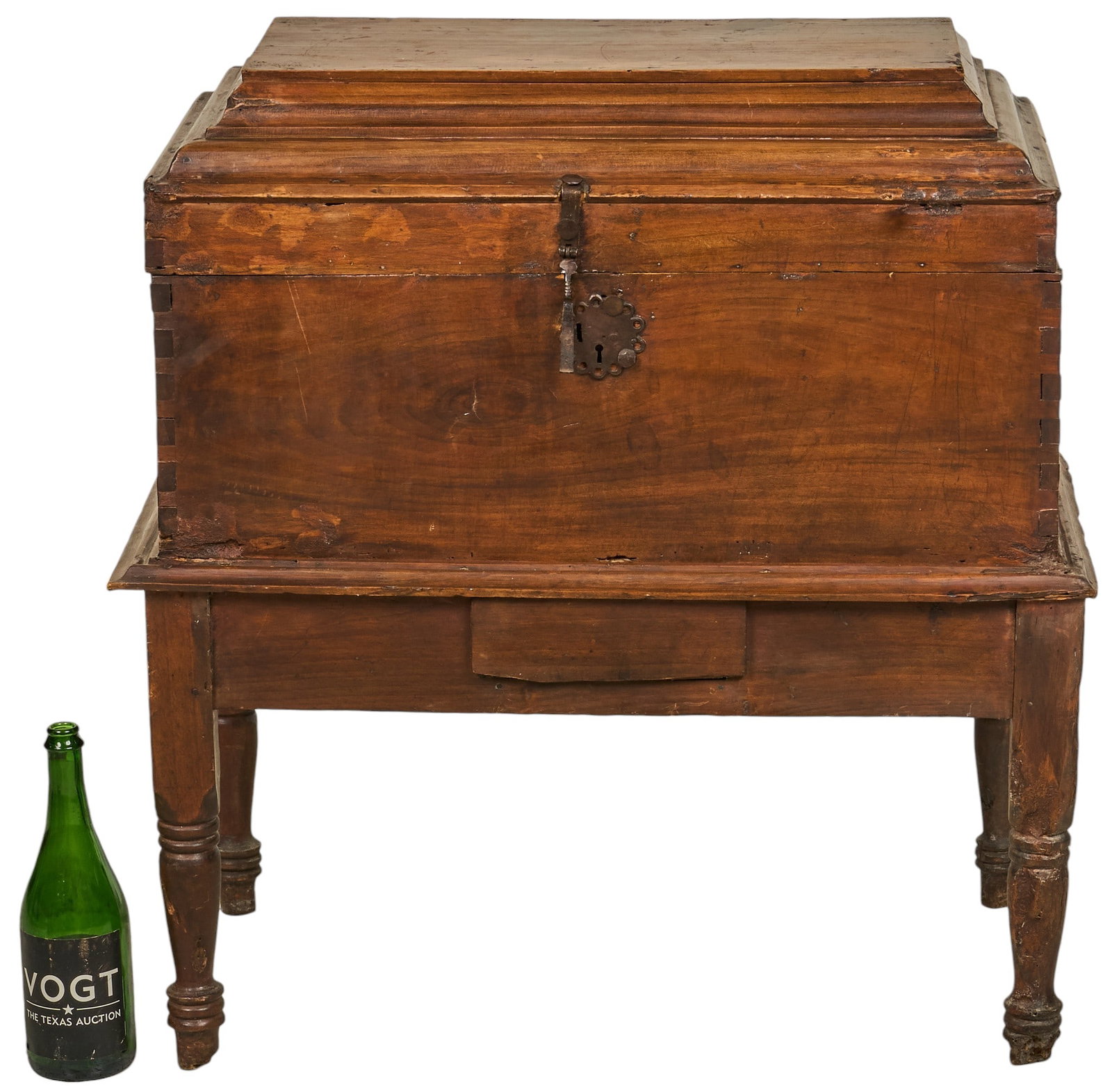18th C. Rustic Trunk on Stand - 2