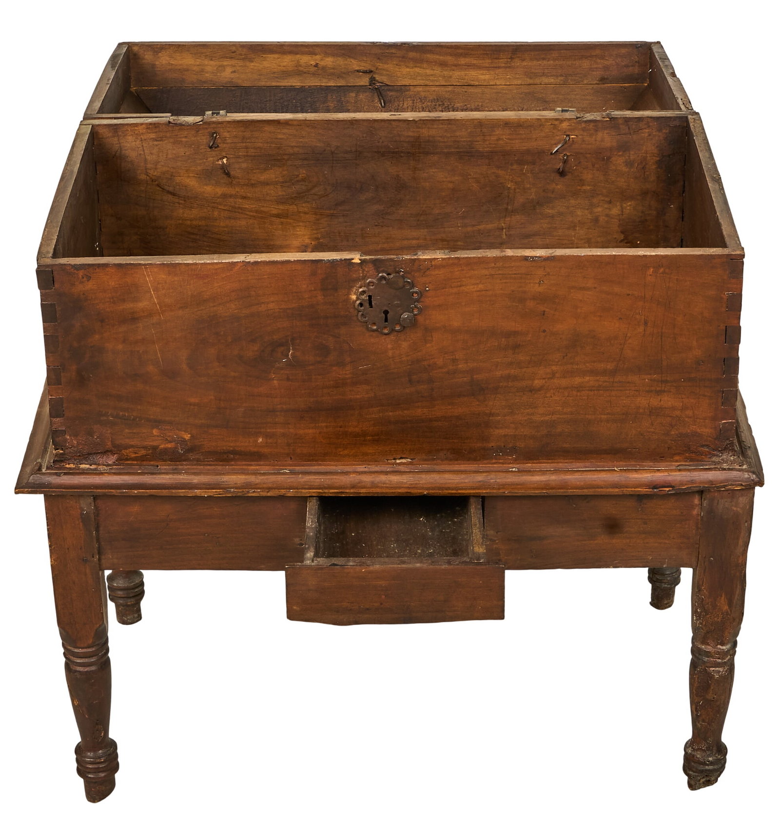 18th C. Rustic Trunk on Stand - 3