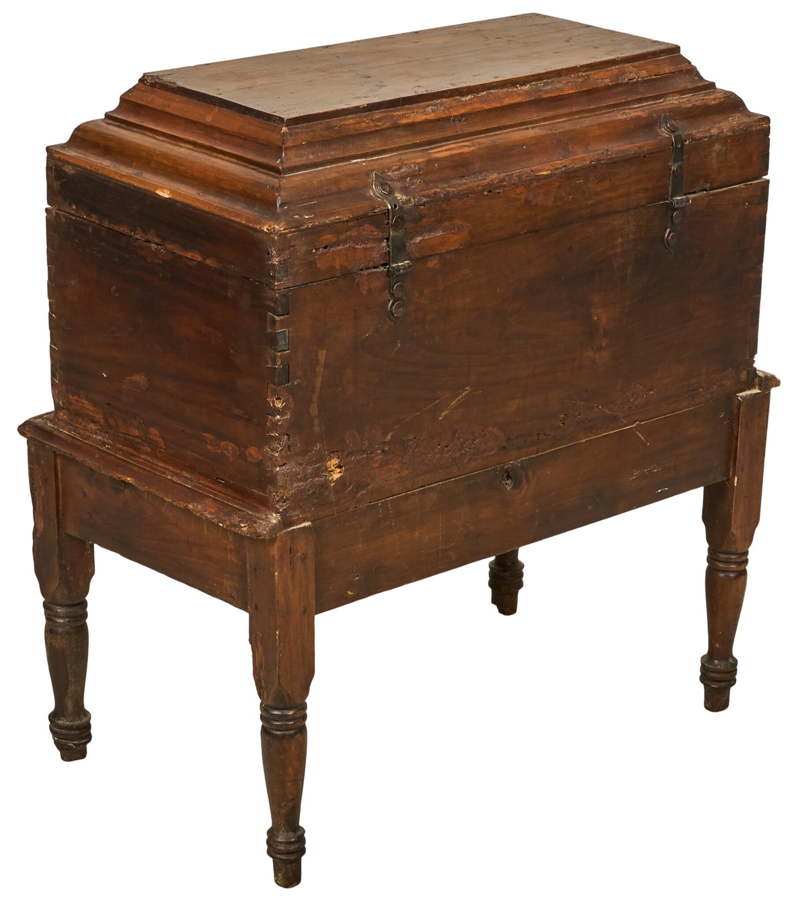 18th C. Rustic Trunk on Stand - 4