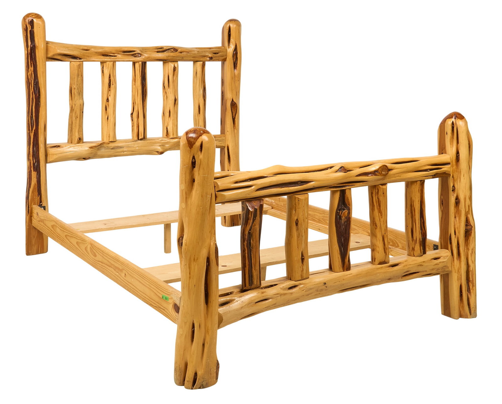 Queen-Size Cedar Bedframe: Live edge cedar queen size bedframe height 64 in. x width 93 in. x depth 67 in. interior: 80 in. x 60 in. 