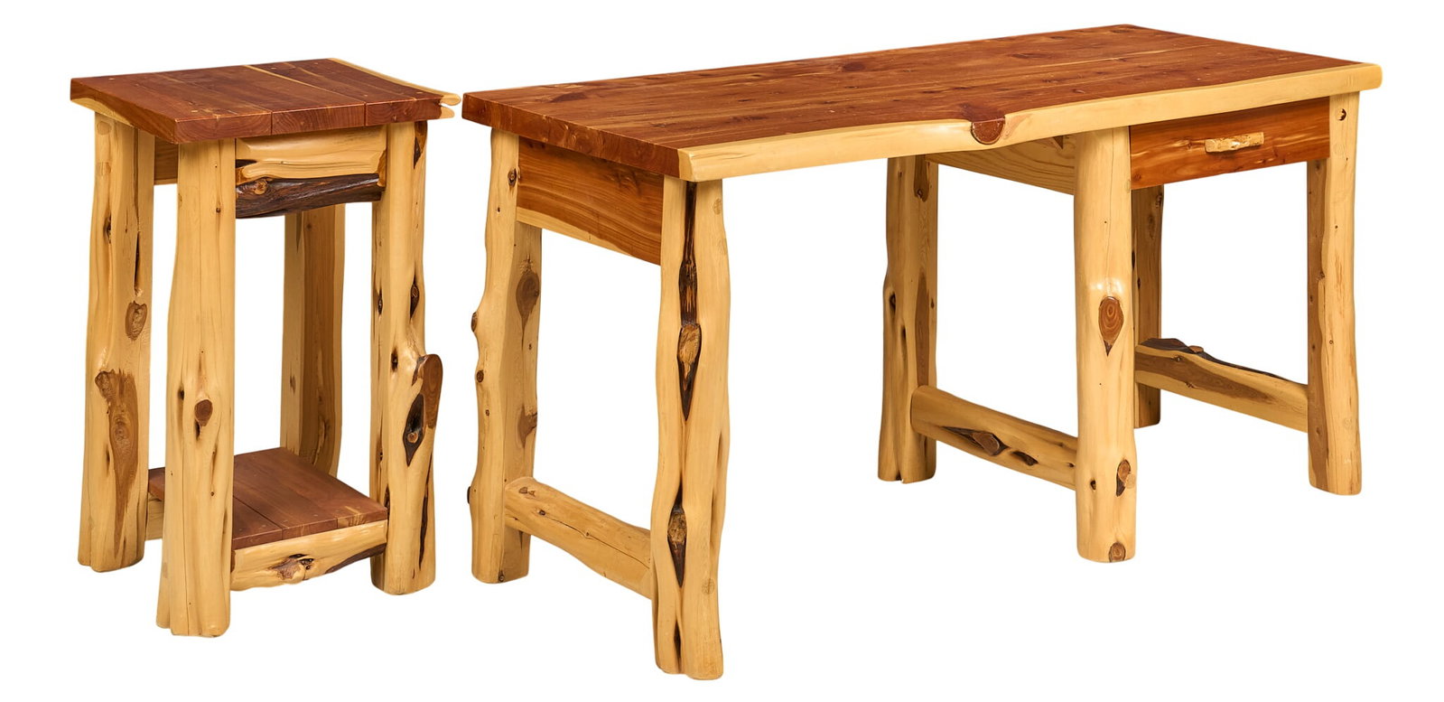 Cedar Desk and Side Table (1 of 5)