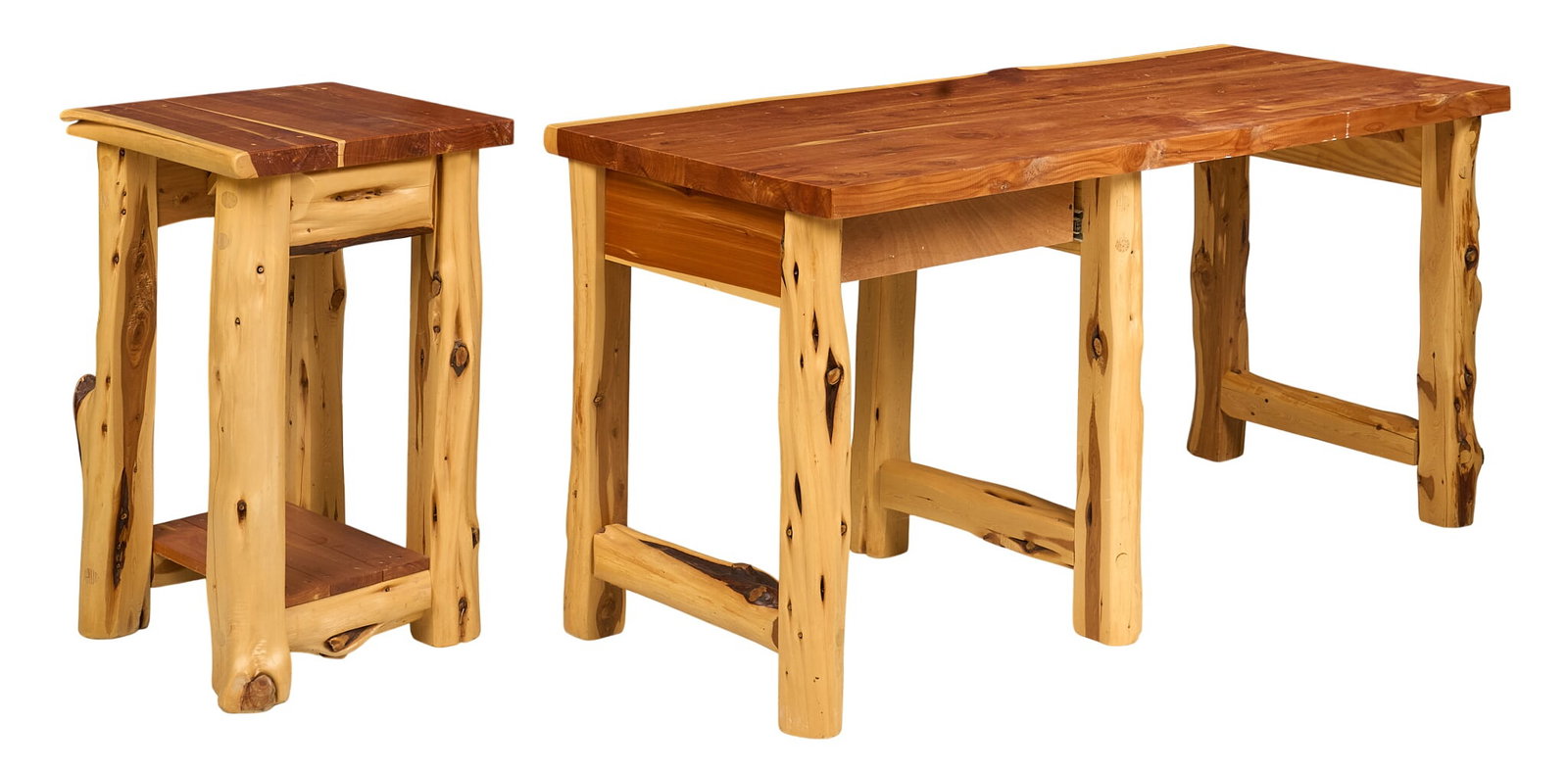 Cedar Desk and Side Table - 5