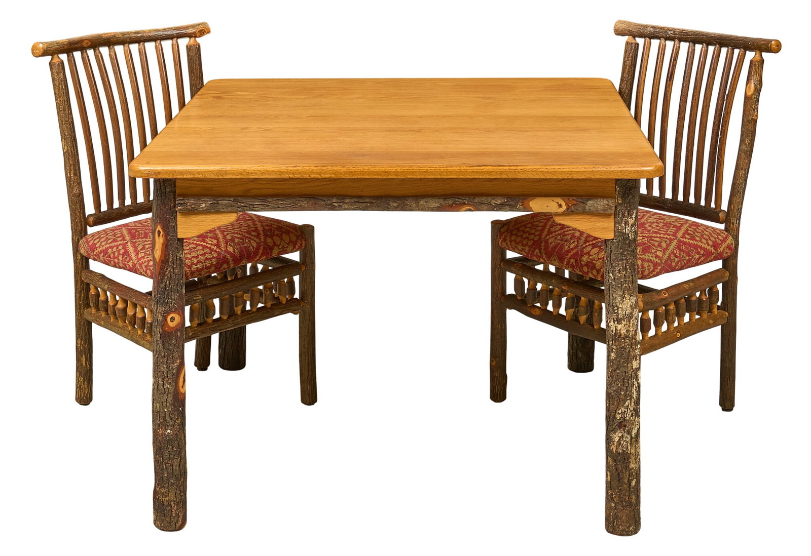 (2) Old Hickory Chairs and Log Table (1 of 5)