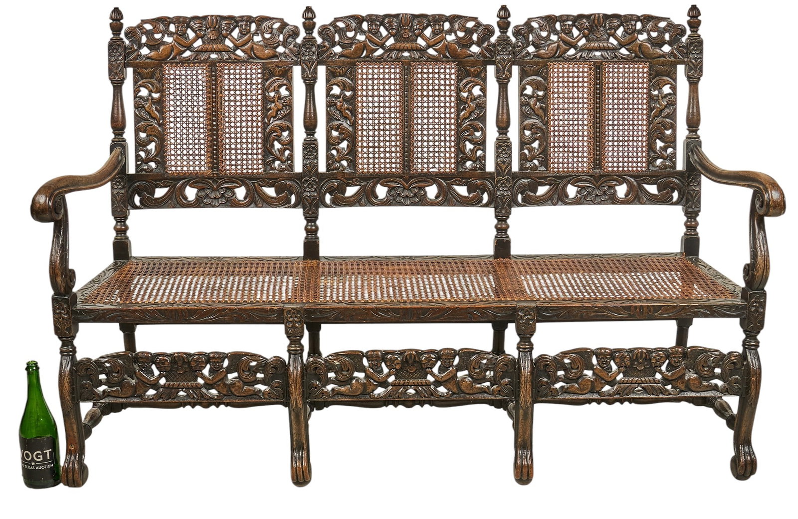 Cane Seated Bench - 2