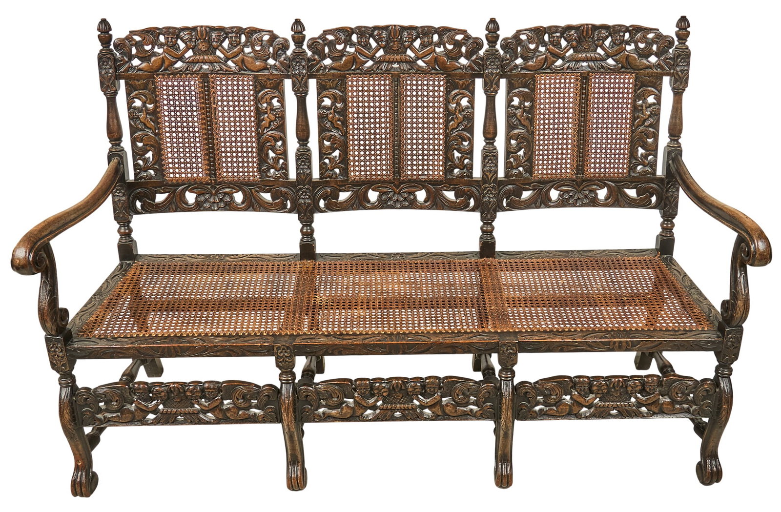 Cane Seated Bench - 3