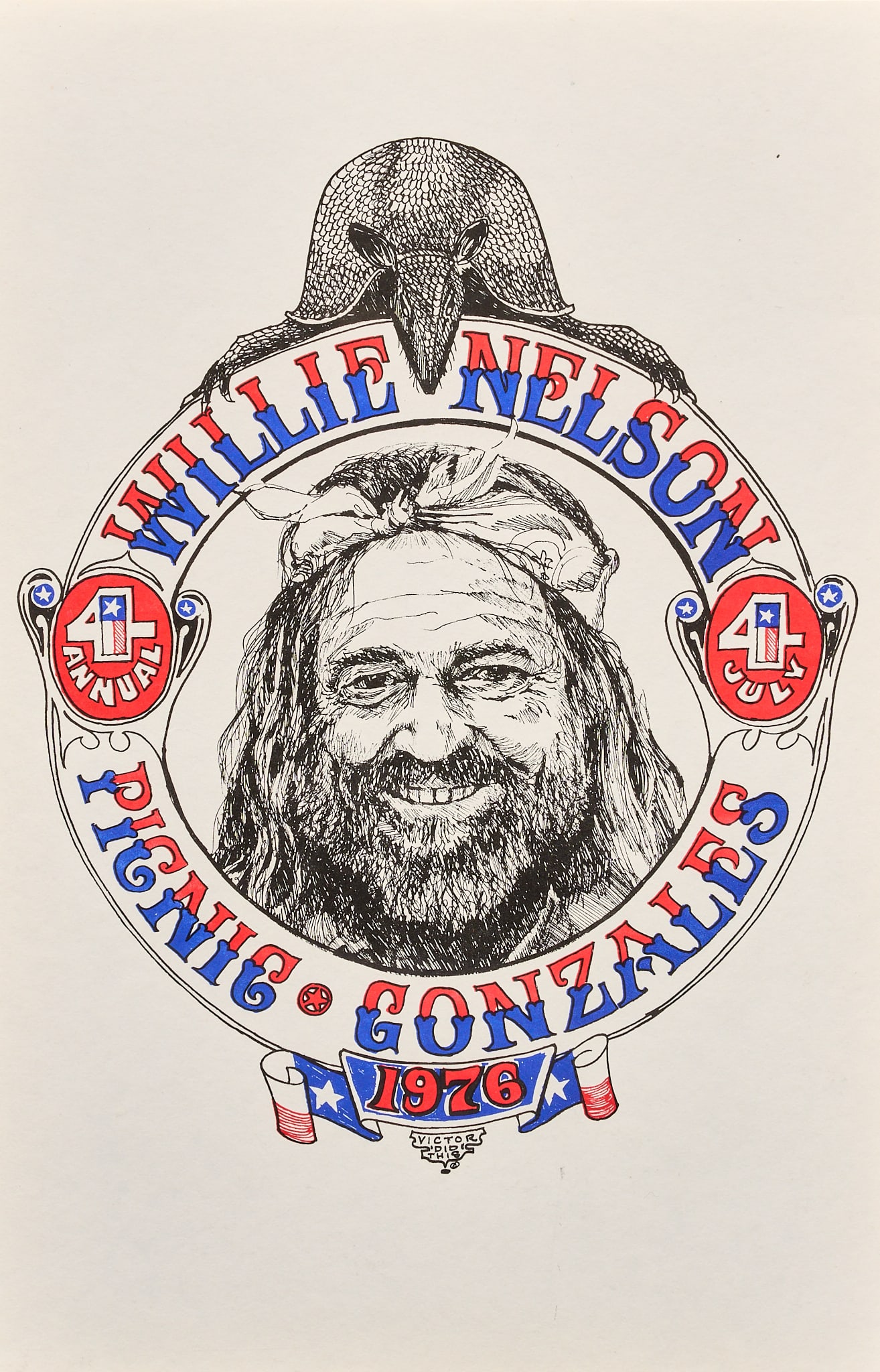Framed Willie Nelson 1976 4th of July Picnic Poster (1 of 4)