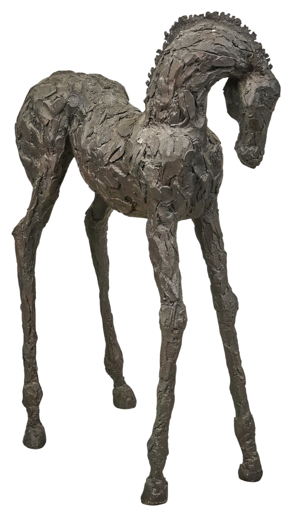 Siri Hollander, Bronze Horse: Siri Hollander (New Mexico / Spain, b. 1959), artist-cast bronze horse sculpture, freestanding height 45.5 in. x width 34 in. x depth 17 in. Provenance: Property from a ranch house