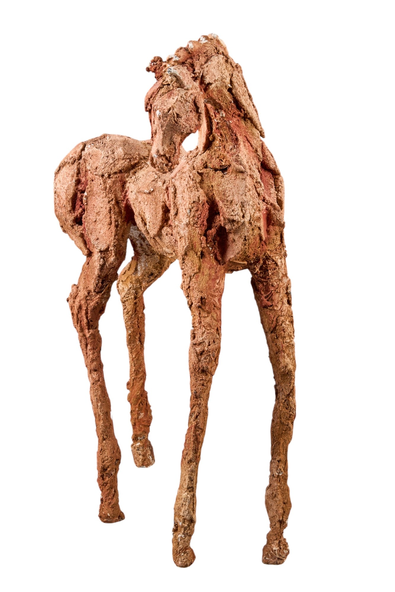 Siri Hollander, "Campana" Horse Sculpture: Siri Hollander (New Mexico / Spain, b. 1959), "Campana" horse sculpture, steel armature with cement and sand mixture, freestanding height 20 in. x width 12 in. x depth 7 in.