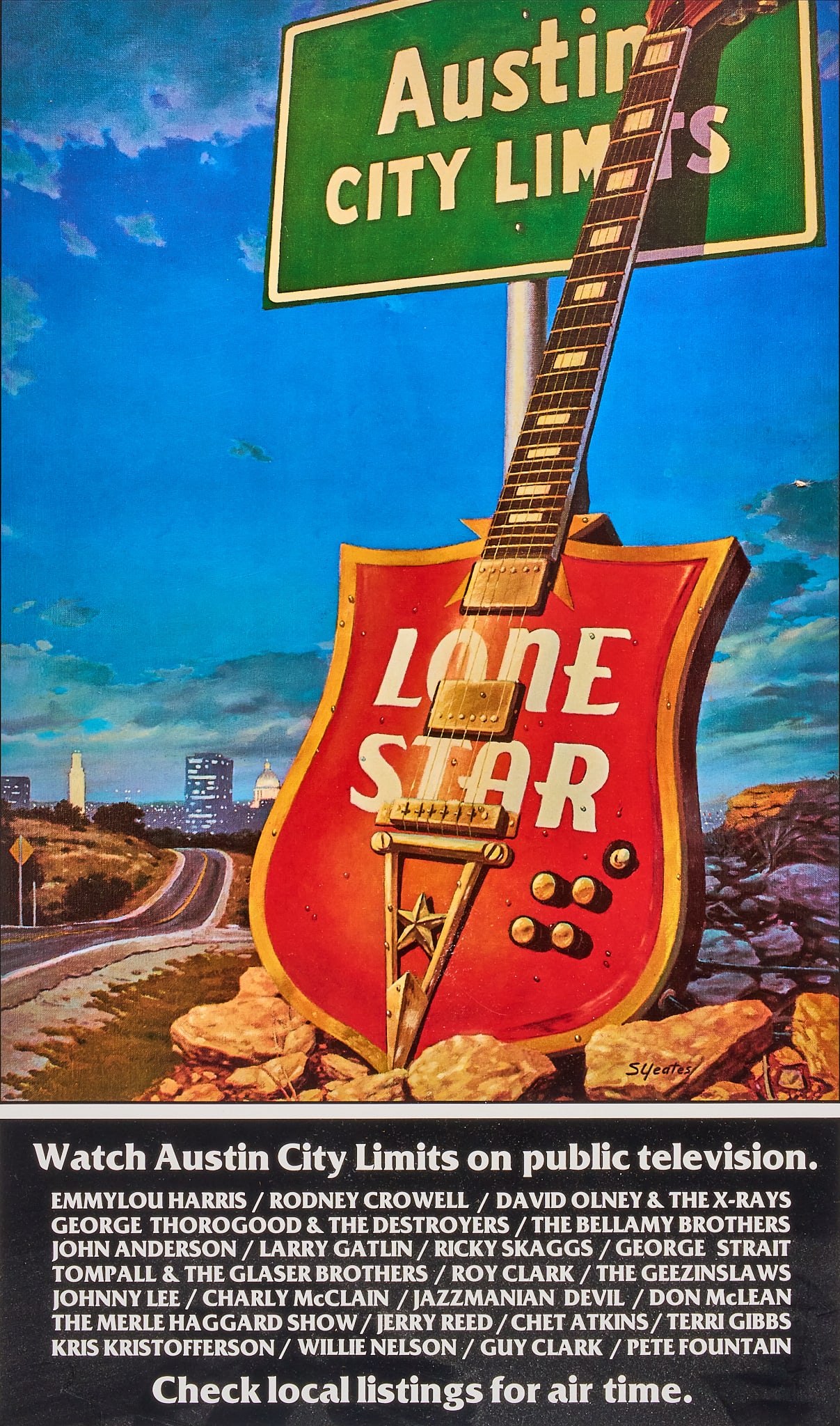 Framed Lone Star Beer Austin City Limits Poster (1 of 3)
